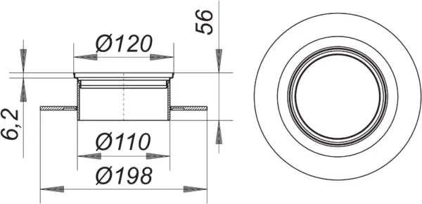 Aufsatzrahmen V, S 15/ d: 120 mm Aufsatzrahmen V, S 15/ d: 120 mm