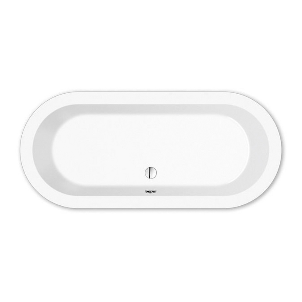 repaBAD Badewanne „Livorno Oval“ freistehend oval 180 × 80 cm, Mittelablauf in Weiß