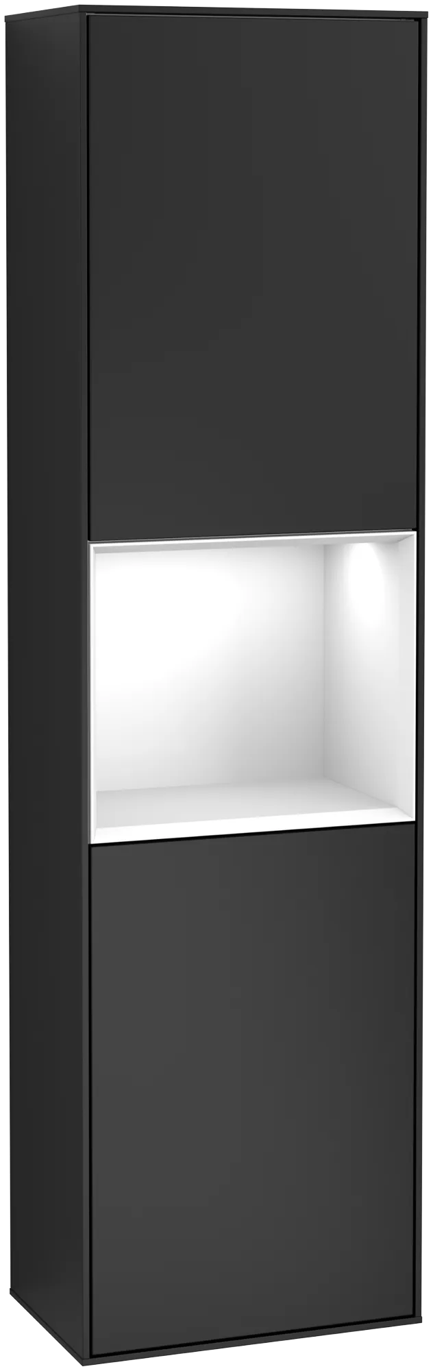 Villeroy & Boch Hochschrank Finion F460GF 418x1516x270 mm, 2 Türen, Black Matt Lacquer, mit Beleuchtung und Push-to-open Funktion Villeroy & Boch Hochschrank Finion F460GF 418x1516x270 mm, 2 Türen, Black Matt Lacquer, mit Beleuchtung und Push-to-open Funktion