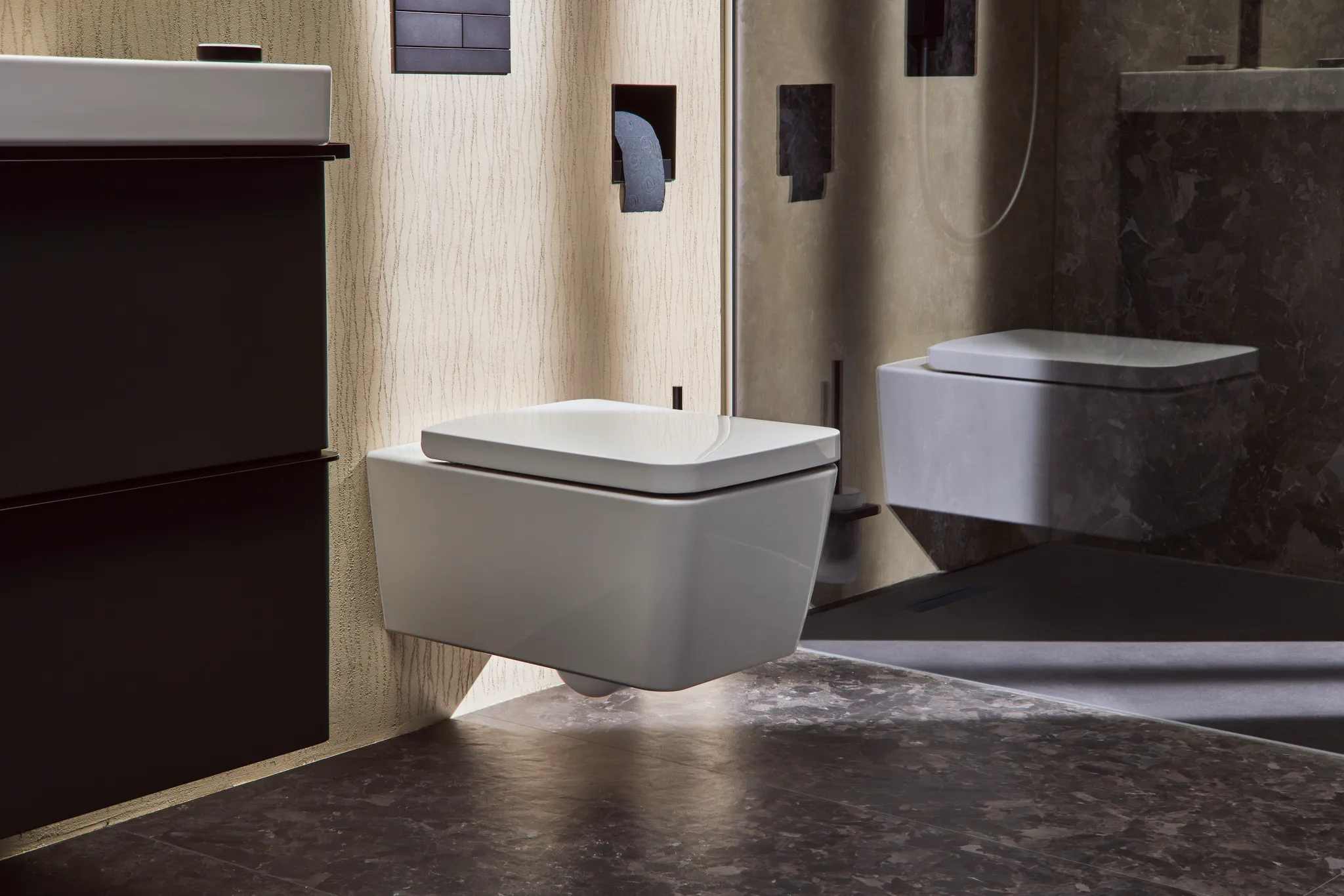 EluPura Q Wand WC Set 540 ohne Spülrand mit WC Sitz mit SoftClose and QuickRelease, SmartClean Weiß EluPura Q Wand WC Set 540 ohne Spülrand mit WC Sitz mit SoftClose and QuickRelease, SmartClean Weiß