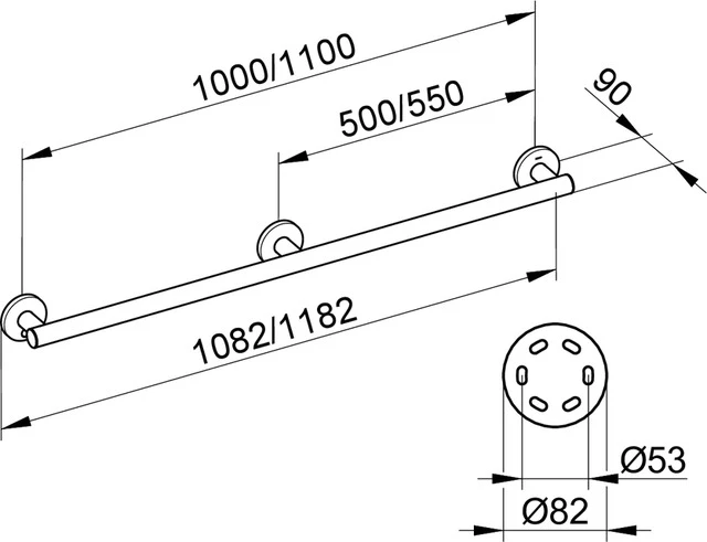 KEUCO Haltegriff „Plan Care“ 1182 mm Ausführung in Silber (eloxiert) KEUCO Haltegriff „Plan Care“ 1182 mm Ausführung in Silber (eloxiert)