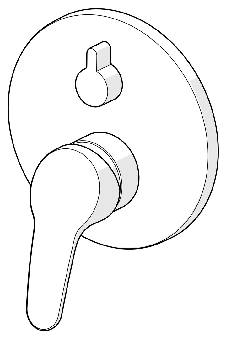 HansaMIX Wannen- und Brausearmatur, Einhebelmischer Fertigmontageset für Wanne/Brause HansaMIX 8184 Rosette rund Chrom