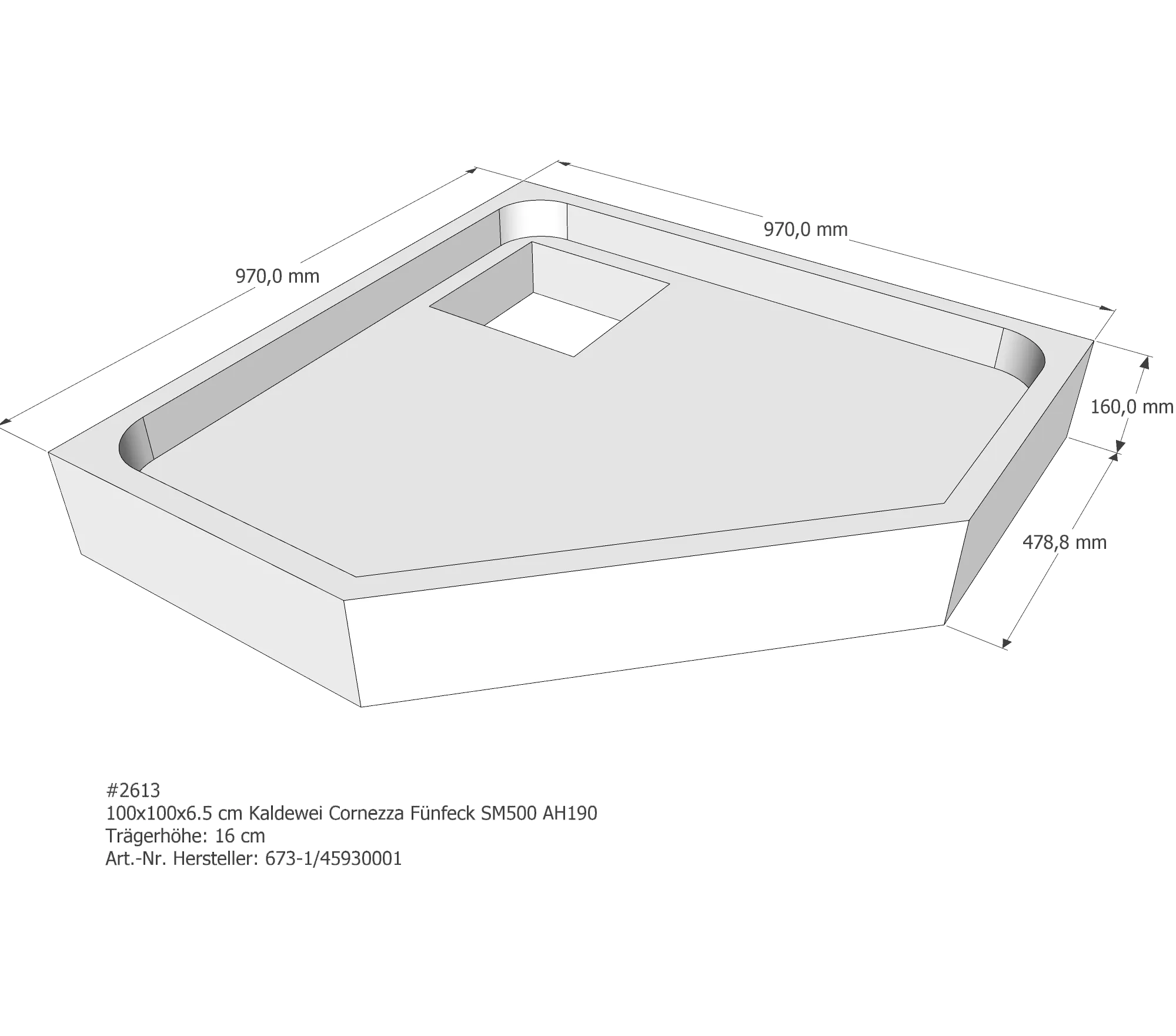 Duschwannenträger passend für Kaldewei Cornezza 100 × 100 × 6,5 cm Breite: 100 cm / Länge: 100 cm Duschwannenträger passend für Kaldewei Cornezza 100 × 100 × 6,5 cm Breite: 100 cm / Länge: 100 cm