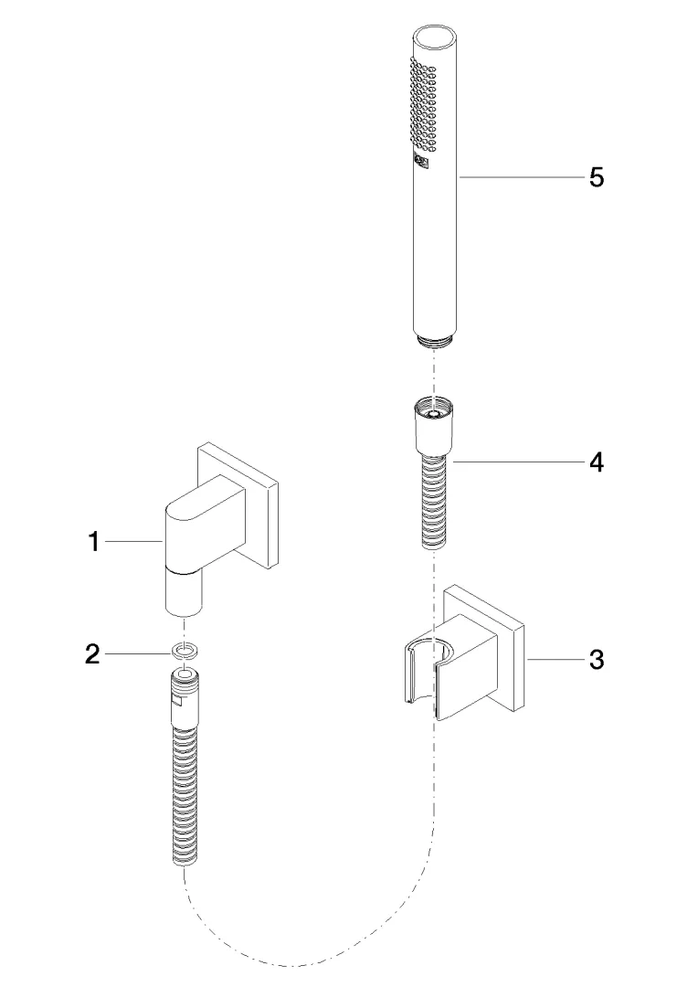 Dornbracht Schlauchbrausegarnitur mit Einzelrosetten - COMPACT RAIN, Chrom Dornbracht Schlauchbrausegarnitur mit Einzelrosetten - COMPACT RAIN, Chrom