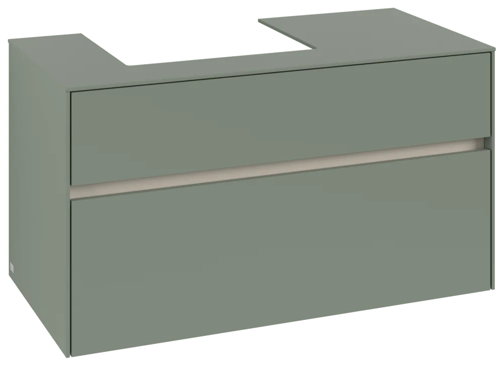 Villeroy & Boch Waschbeckenunterschrank Collaro C01400, Eckig Soft Green, 1000x548x500mm, 2 Auszüge mit Antirutsch-Boden, SoftClosing, Wandmontage Villeroy & Boch Waschbeckenunterschrank Collaro C01400, Eckig Soft Green, 1000x548x500mm, 2 Auszüge mit Antirutsch-Boden, SoftClosing, Wandmontage