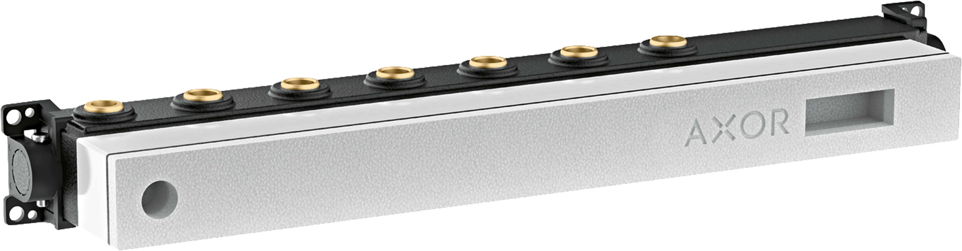 Hansgrohe AXOR Thermostatmodul Select - Grundkörper für 5 Verbraucher, Rp 3/4, DN15/DN20, horizontale Montage, schallentkoppelt, Einbautiefe 92-120 mm Hansgrohe AXOR Thermostatmodul Select - Grundkörper für 5 Verbraucher, Rp 3/4, DN15/DN20, horizontale Montage, schallentkoppelt, Einbautiefe 92-120 mm