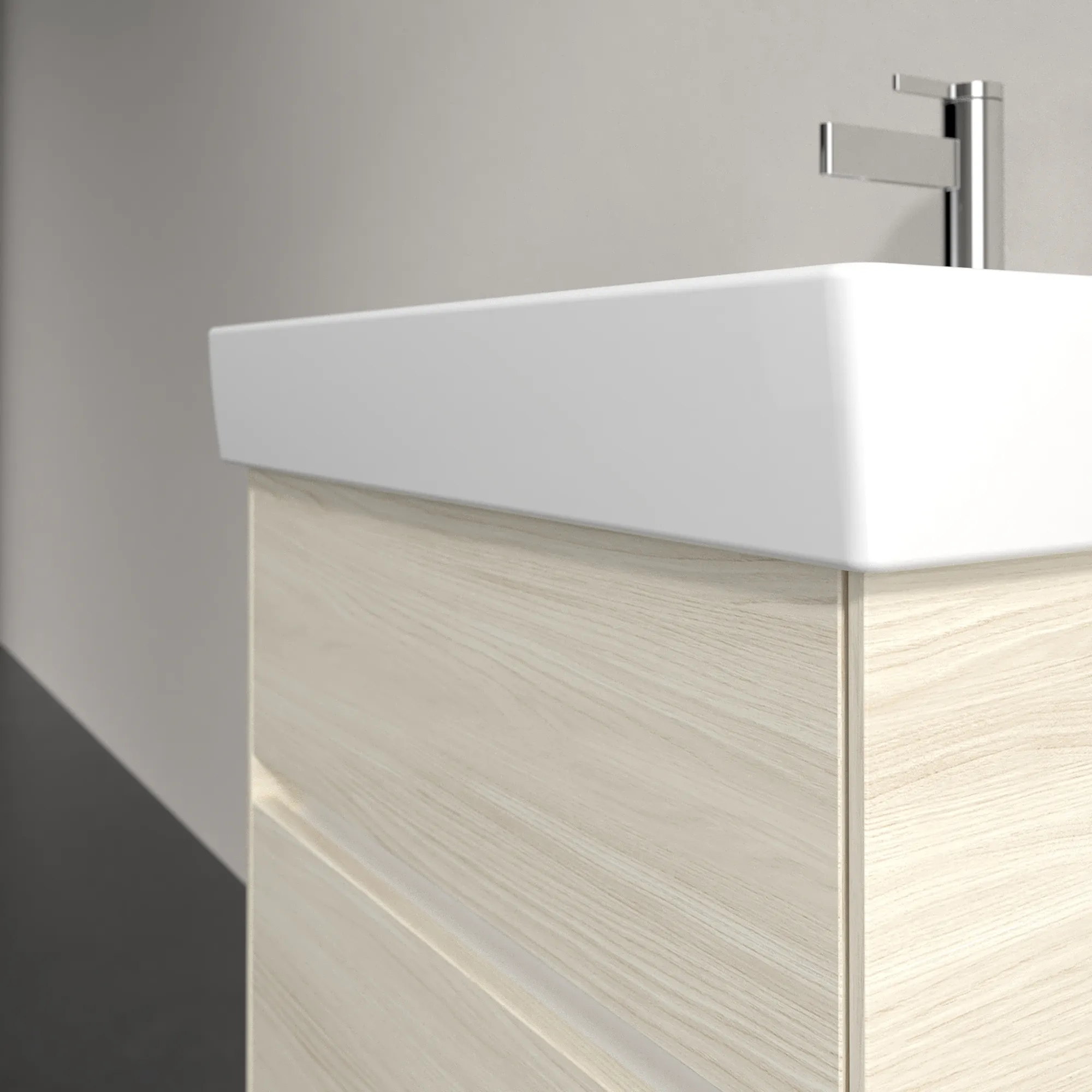 Villeroy & Boch Waschtischunterschrank „Collaro“ 554 × 546 × 444 mm White Oak, für Becken mittig, ohne Beleuchtung Villeroy & Boch Waschtischunterschrank „Collaro“ 554 × 546 × 444 mm White Oak, für Becken mittig, ohne Beleuchtung