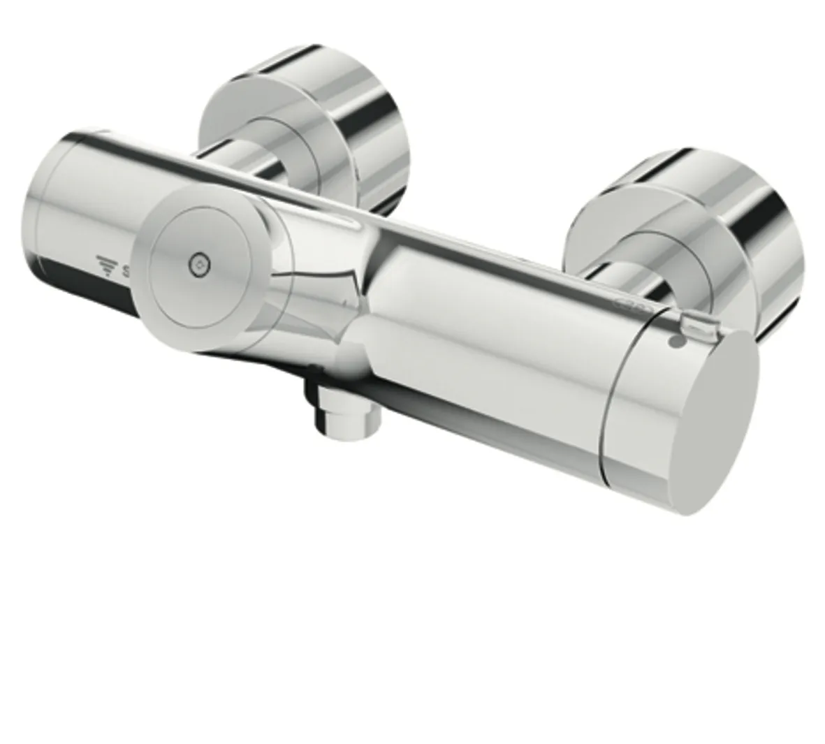 Aufputz-Duscharmatur VITUS VD-C-T / u, Mischwasser, Thermostat, Elektronisch, Selbstschluss, Batteriefach, Thermische Desinfektion mit SWS, 2x DN 15 G 1/2 AG, DN 15 G 1/2 AG (unten), chrom Aufputz-Duscharmatur VITUS VD-C-T / u, Mischwasser, Thermostat, Elektronisch, Selbstschluss, Batteriefach, Thermische Desinfektion mit SWS, 2x DN 15 G 1/2 AG, DN 15 G 1/2 AG (unten), chrom