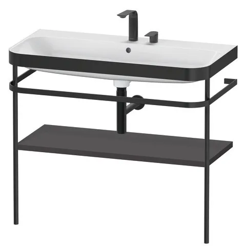Duravit Waschtischunterschrank mit Metallkonsole „Happy D.2 Plus“ 97,5 × 85 × 49 cm in Graphit Supermatt