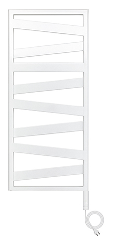 Zehnder Design-Handtuchwärmer „Ribbon“ 50 × 126,6 cm in Verkehrsweiß (RAL 9016, glänzend)