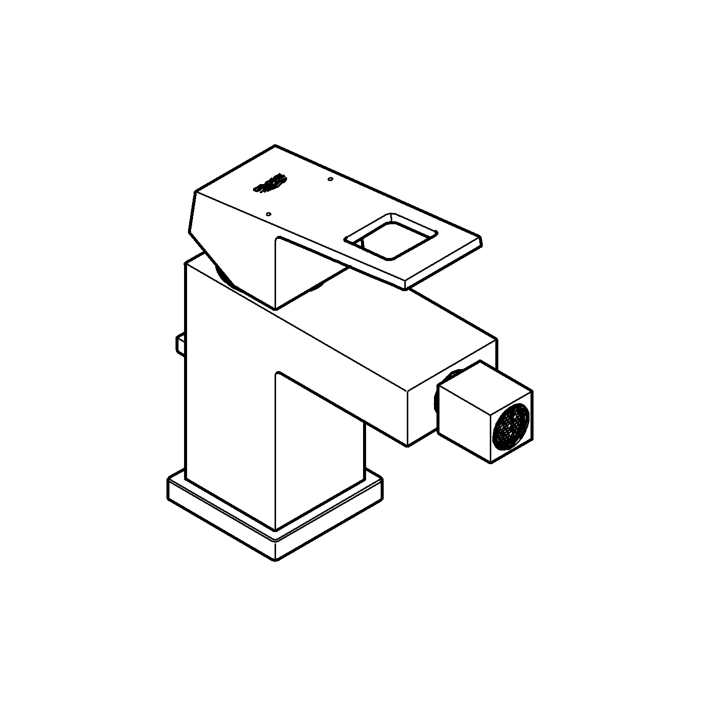 Einhand-Bidetbatterie Eurocube 23138, Einlochmontage, Zugstangen-Ablaufgarnitur 1 1/4'', chrom