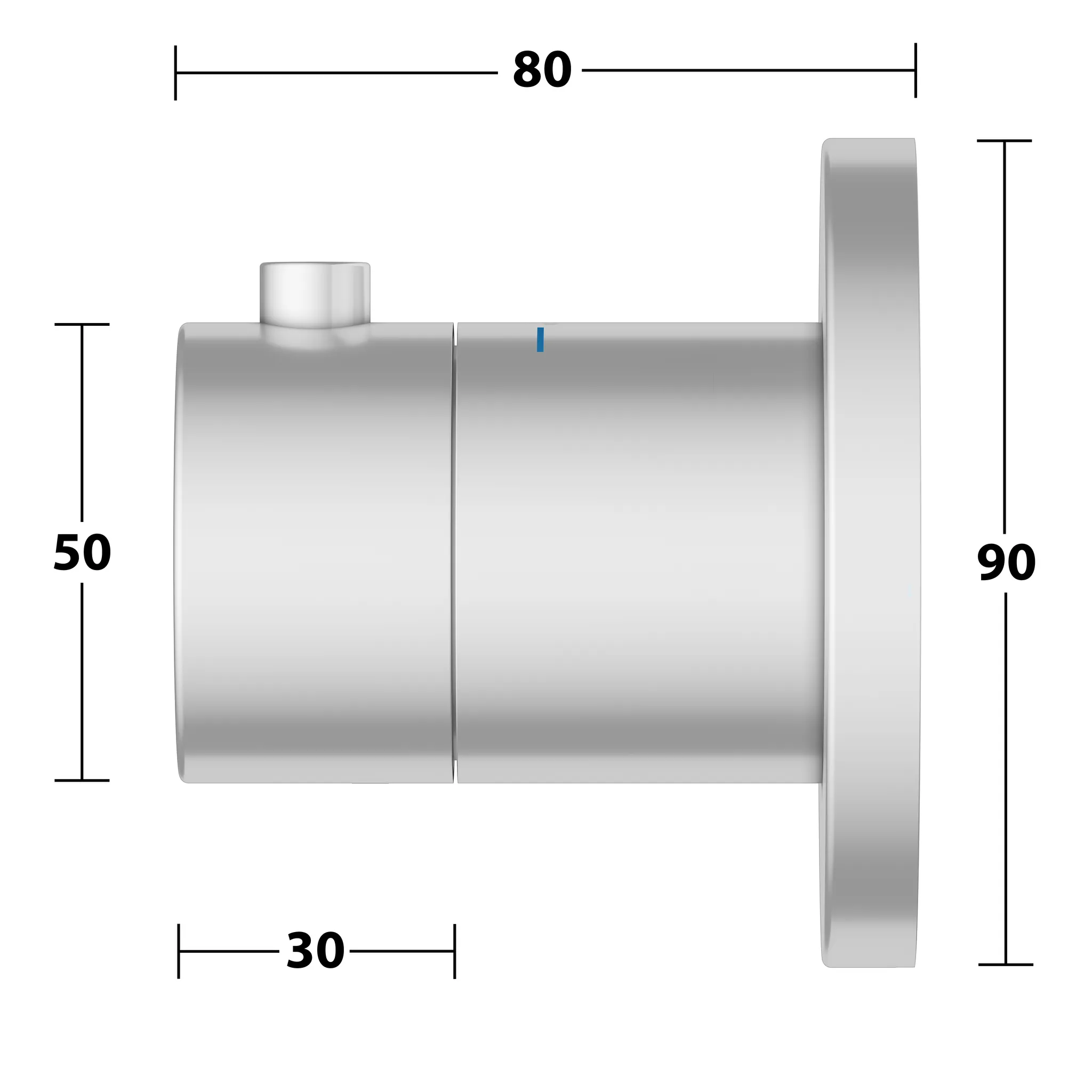 IXMO 59553170001 Thermostatarmatur UP DN15 rund Aluminium-finish