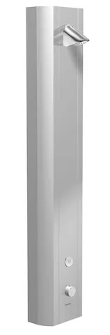 Duschpaneel LINUS DP-C-T, Mischwasser, Thermostat, Elektronisch, Selbstschluss, 2 RFV, 2 Vorfilter, Manuelle thermische Desinfektion, Duschkopf COMFORT Flex, 2x DN 15 G 1/2 AG, B 226 mm x H 1200 mm x T 115 mm, Aluminium gebürstet, eloxiert