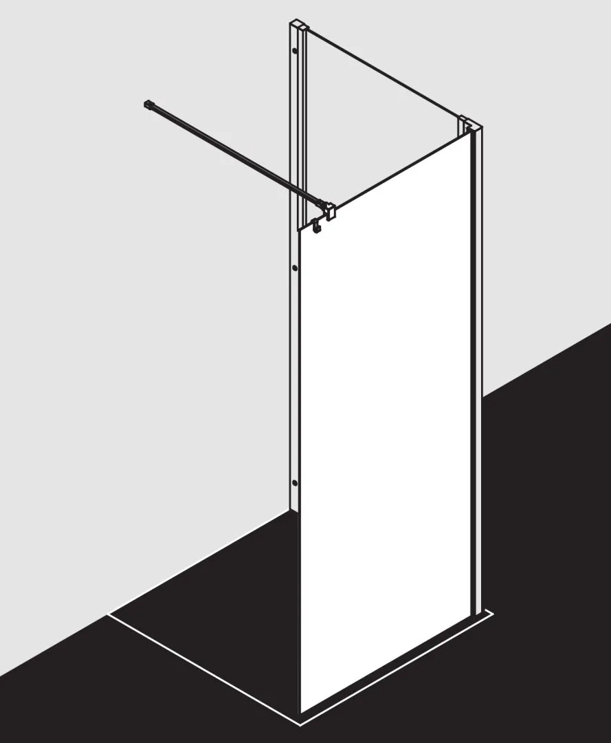 Kermi Duschdesign Walk-In-Duschkabine WALK-IN Wall „LIGA“ Glas Klar, Profile Silber Hochglanz, BV: 875 - 900 mm WE: 885 - 910 mm H: 1850 mm