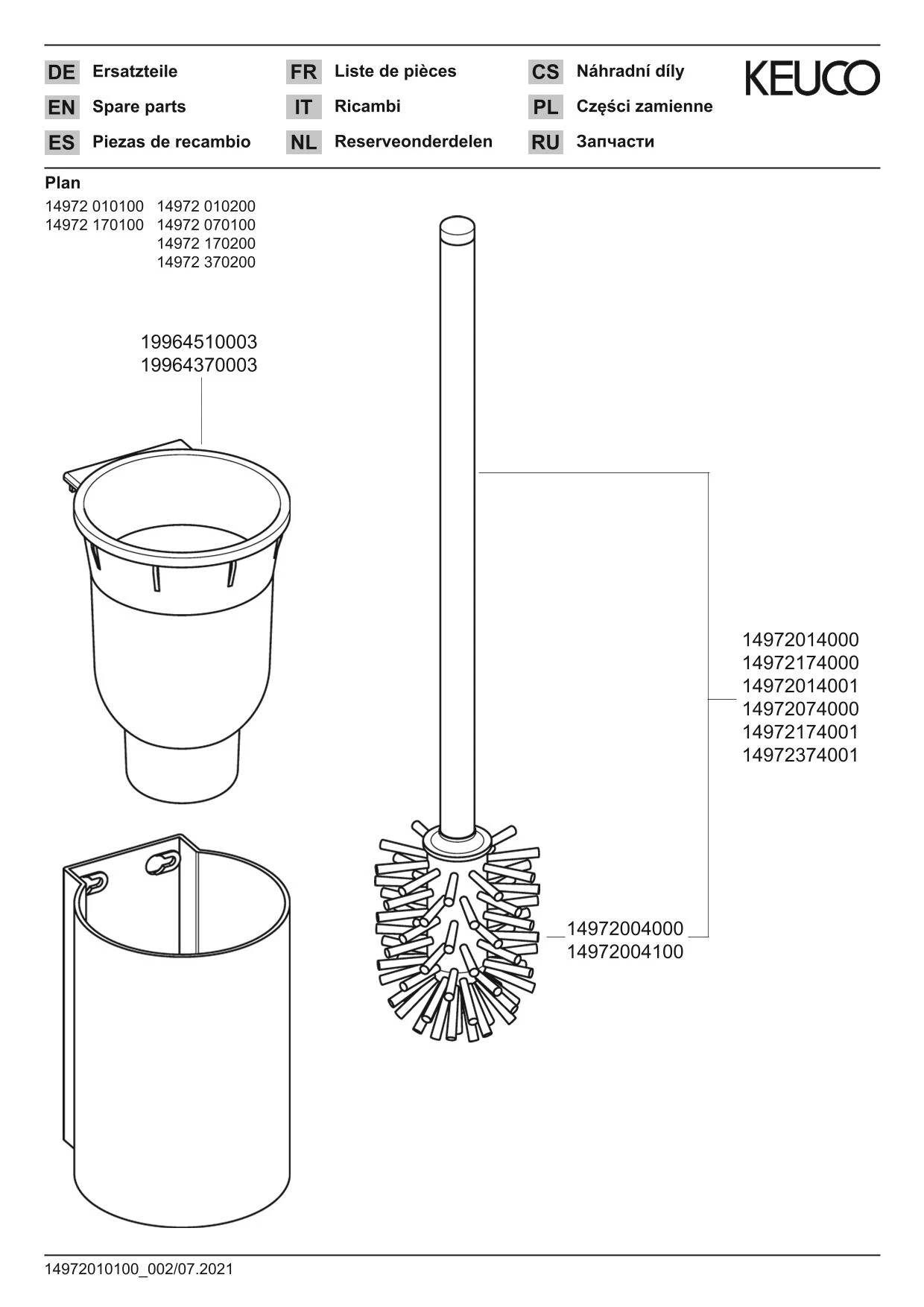 Plan 14972370200 Toilettenbürstengarnitur m.Kunststoff-Eins. schwarzgrau schwarz