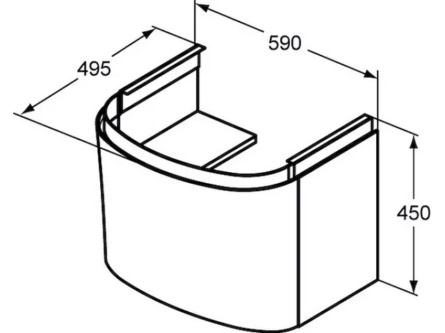 Ideal Standard Schubladenfront Dea TV607S2 Hochglanz hellgrau