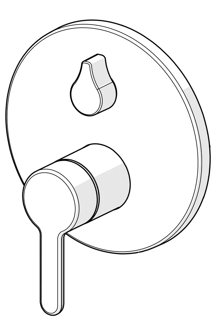 HansaDESIGNO Style Wannen- und Brausearmatur Einhebelmischer Fertigmontageset für Wanne/Brause Chrom