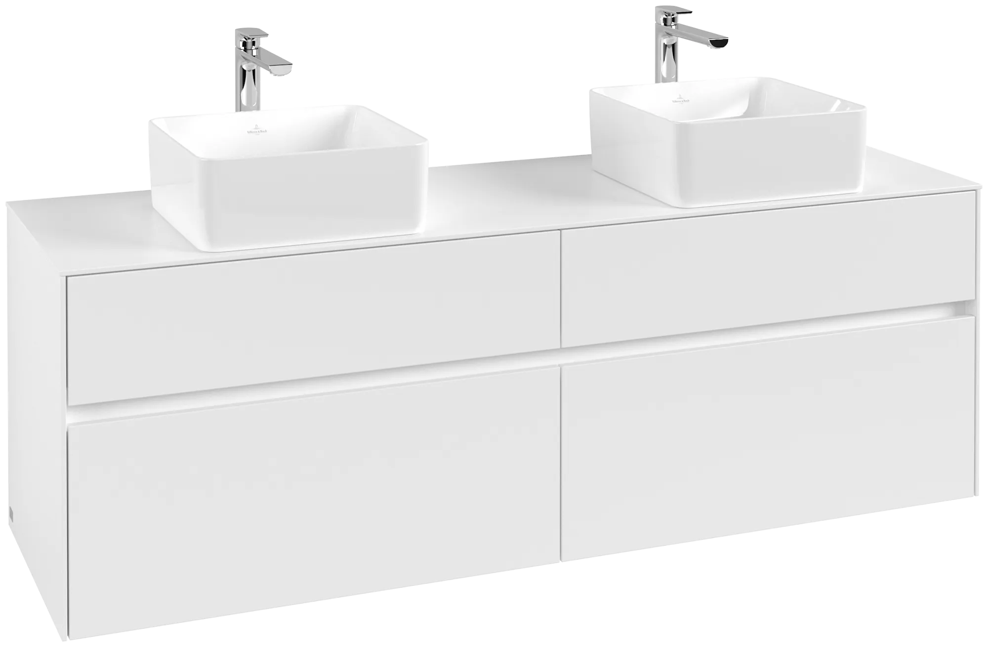 Villeroy & Boch Waschtischunterschrank „Collaro“ 1600 × 548 × 500 mm Weiß Matt, ohne Beleuchtung, für links und rechts