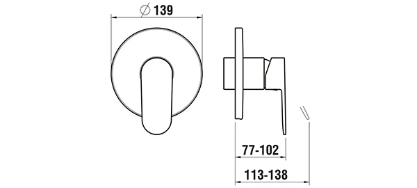 Einhebel-Brausemischer Unterputz NEJA für SIMIBOX Standard und SIMIBOX Light chrom Einhebel-Brausemischer Unterputz NEJA für SIMIBOX Standard und SIMIBOX Light chrom