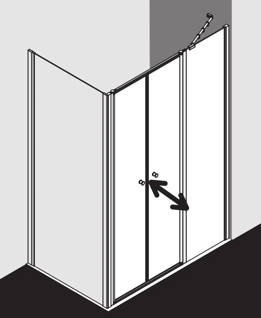 Kermi Duschdesign IBIZA 2000 Pendeltür mit Festfeld Kermi Duschdesign IBIZA 2000 Pendeltür mit Festfeld