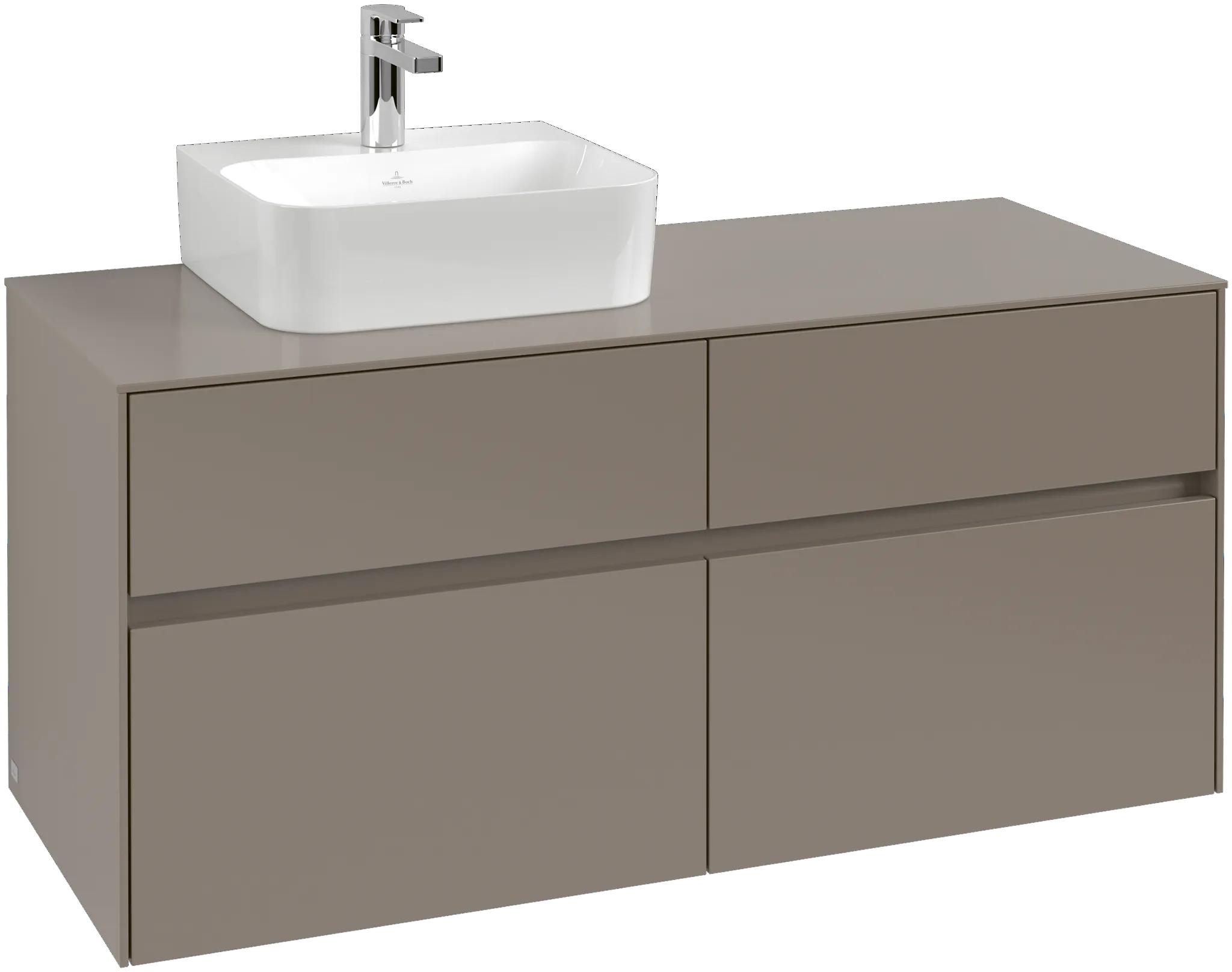 Villeroy & Boch Waschtischunterschrank „Collaro“ 1200 × 548 × 500 mm White Oak, mit Beleuchtung, für Becken links Villeroy & Boch Waschtischunterschrank „Collaro“ 1200 × 548 × 500 mm White Oak, mit Beleuchtung, für Becken links