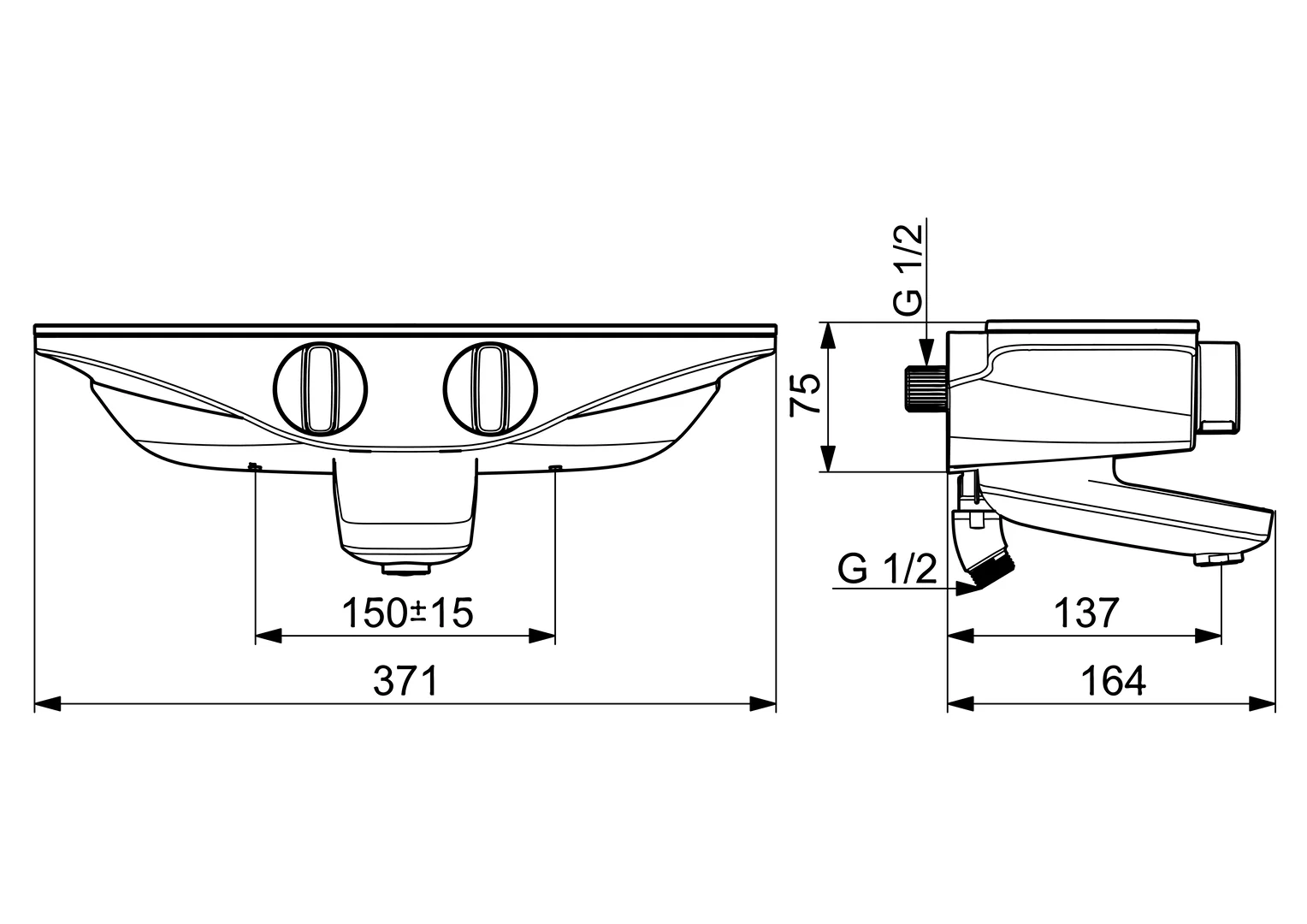 HansaEMOTION Wannen- und Brausearmatur Chrom/Weiss, DN15