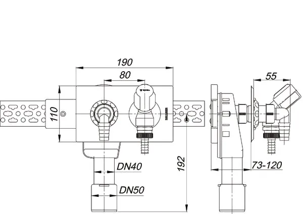 Wandeinbau-Waschgeräte-Siphon 406, DN 40/DN 50 Wandeinbau-Waschgeräte-Siphon 406, DN 40/DN 50