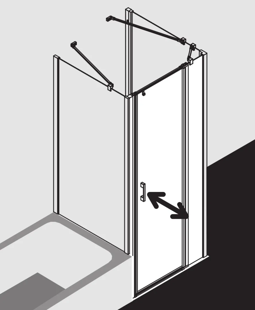 Kermi Duschtür Pendeltür 1-flügelig mit Festfeld rechts für Nische und Ecke „LIGA“ 185 cm Glas Klar, Profile Silber Mattglanz, Drehtür einteilig Kermi Duschtür Pendeltür 1-flügelig mit Festfeld rechts für Nische und Ecke „LIGA“ 185 cm Glas Klar, Profile Silber Mattglanz, Drehtür einteilig