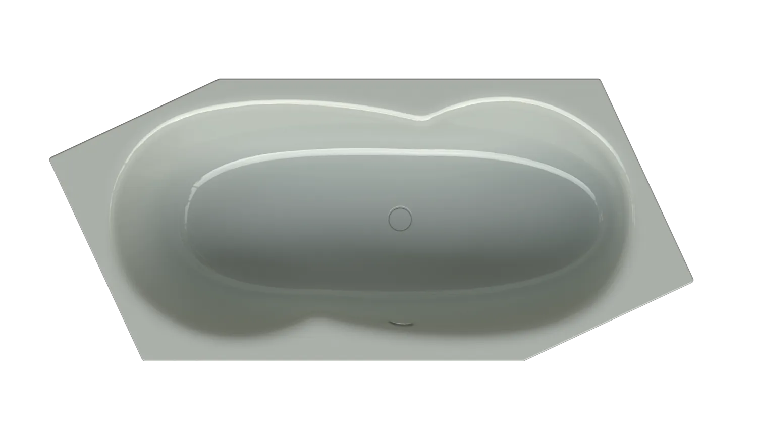 Bette Badewanne BW Sonstige Sechseck Metric Salvia 2060x900x450 mm Einbau 2-Sitzer mit Überlauf vorne