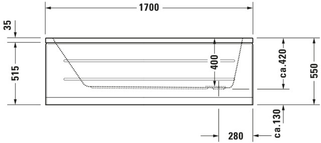 Duravit Whirlwanne „D-Code“ rechteck 170 × 75 cm, Fußablauf 