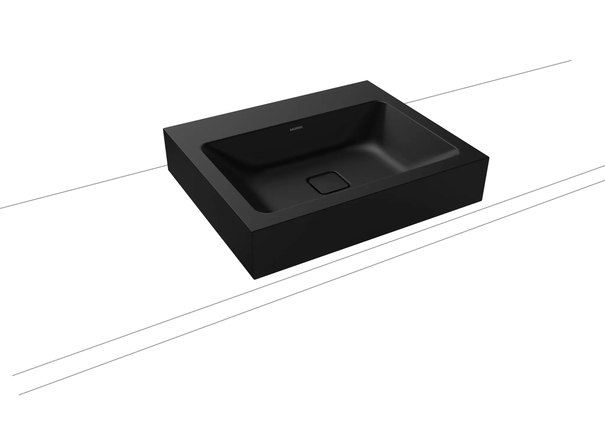 Aufsatzwaschtisch „Cono“ 60 × 50 cm, ohne Überlauf, mittig, ohne Hahnlochbohrung in cool grey 90 mit Perl-Effekt