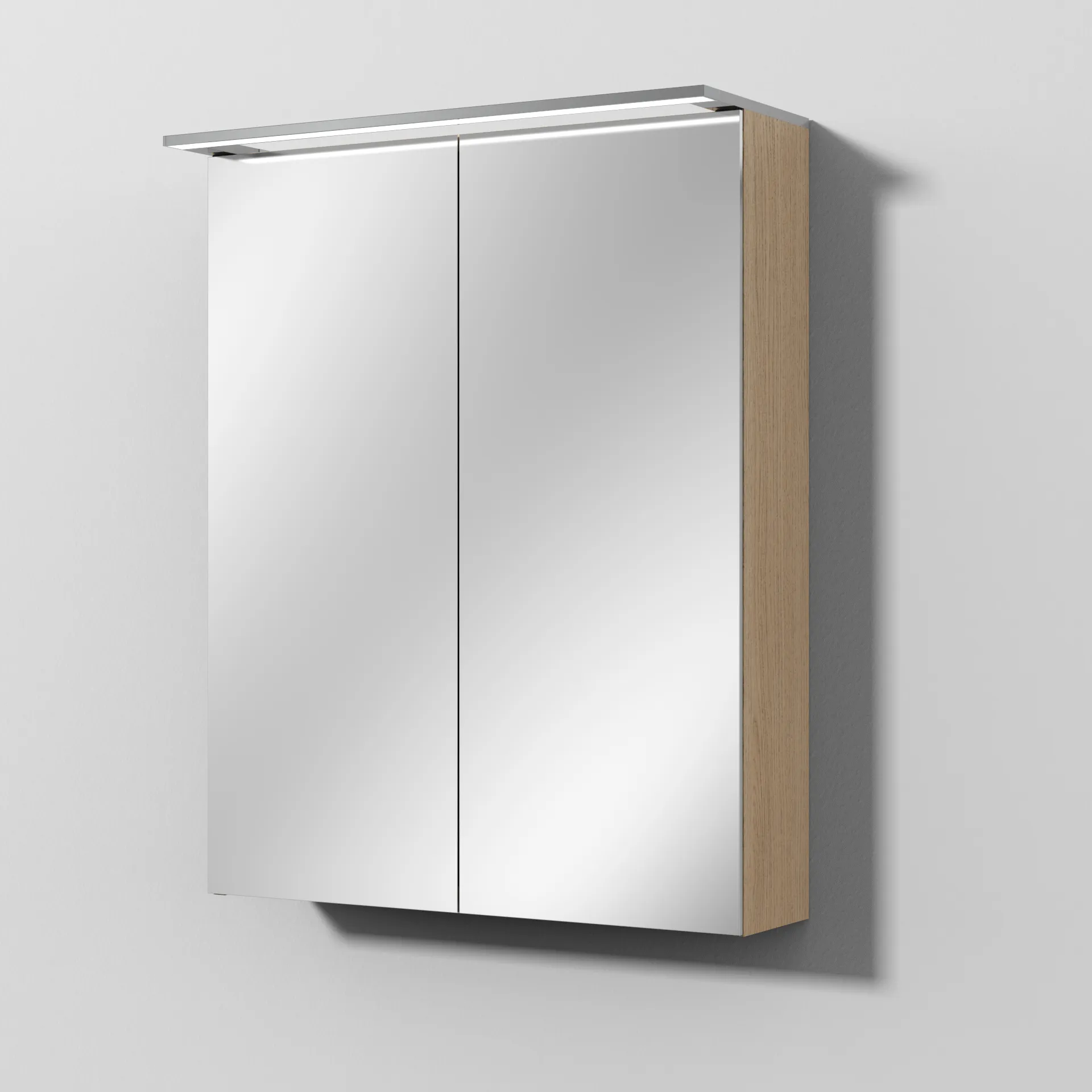 Sanipa Wandvorbau Spiegelschrank „Malte“ 600 × 750 × 149 mm in Eiche Nordic