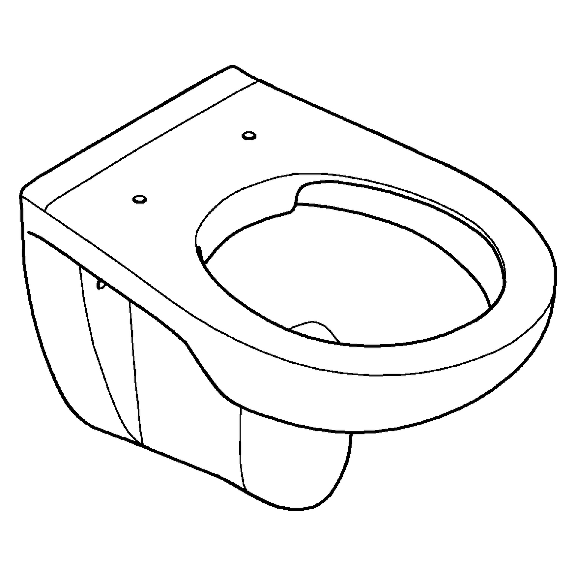 Wand-Tiefspül-WC Bau Keramik 39427, Abgang waagerecht, spülrandlos, für Unterputz-Spülkasten, aus Sanitärkeramik, alpinweiß