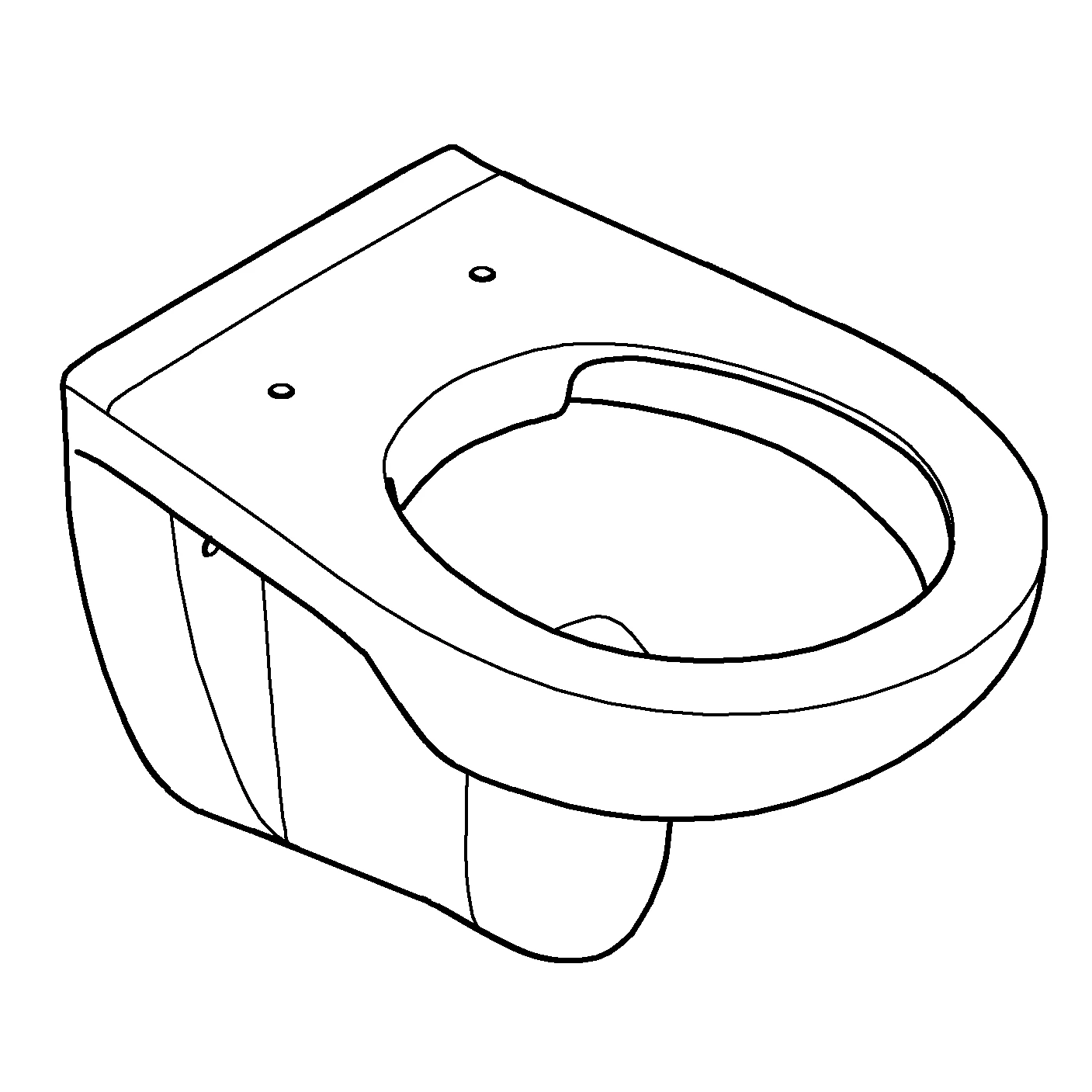 Wand-Tiefspül-WC Bau Keramik 39427, Abgang waagerecht, spülrandlos, für Unterputz-Spülkasten, aus Sanitärkeramik, alpinweiß