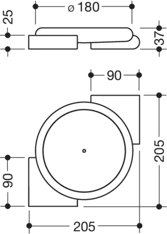 HEWI Eckablage „Serie 477“ in 20,5 × 3,7 × 20,5 cm HEWI Eckablage „Serie 477“ in 20,5 × 3,7 × 20,5 cm