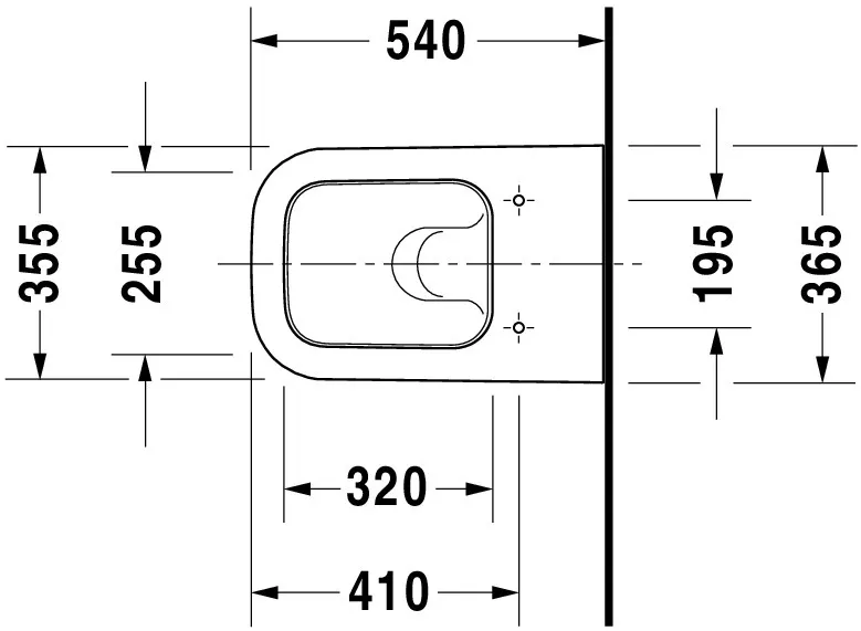 Wand-Tiefspül-WC „Happy D.2“ 36,5 × 33,5 × 54 cm, mit Spülrand