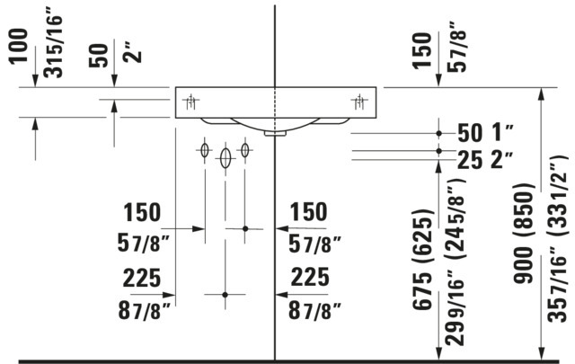 Eck-Waschtisch Architec 635 mm ohneÜL,m.HLB,HL li.,HL-Vst.re.,weiß