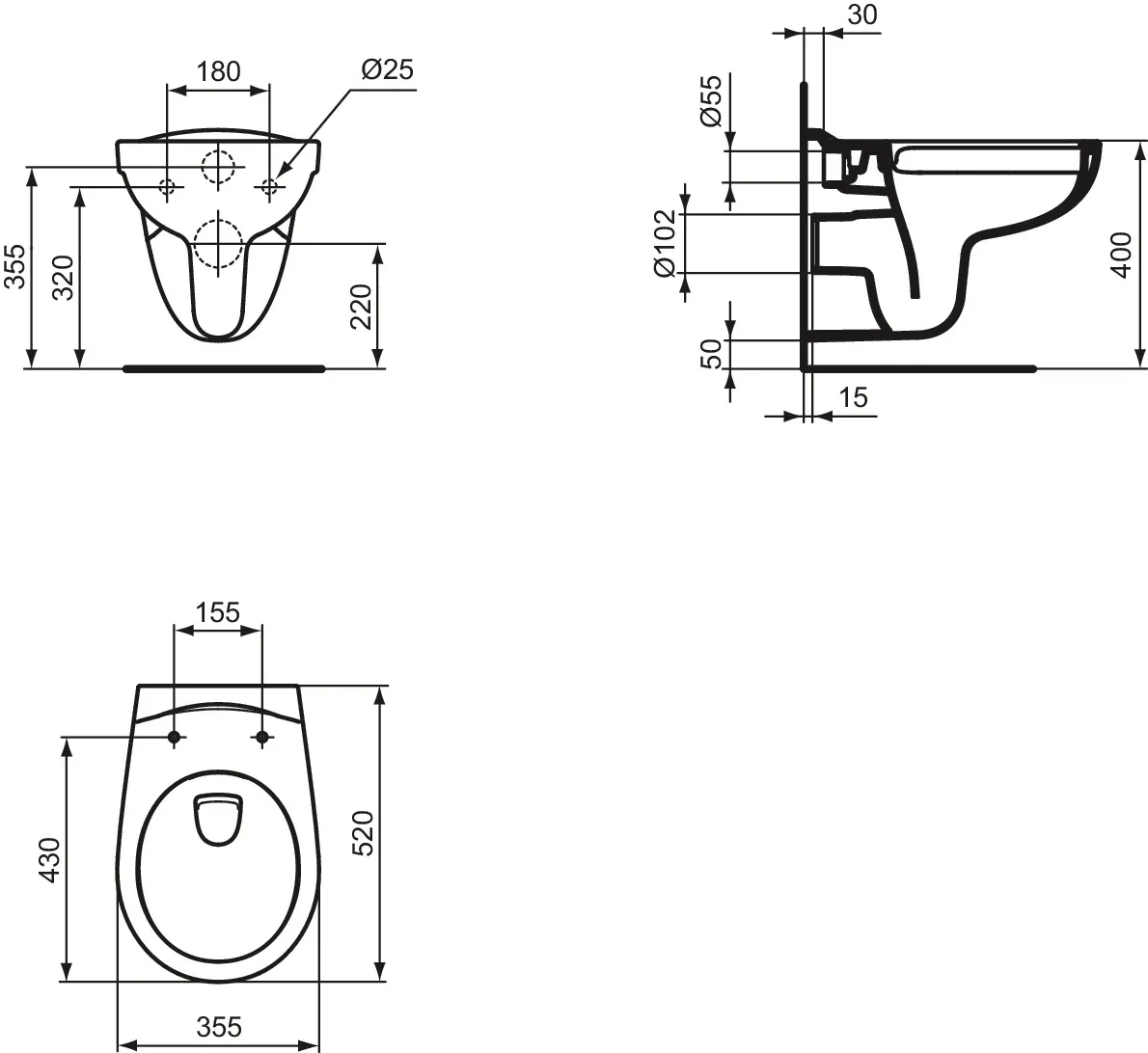 WC „Eurovit“ 35,5 × 35 × 52 cm WC „Eurovit“ 35,5 × 35 × 52 cm