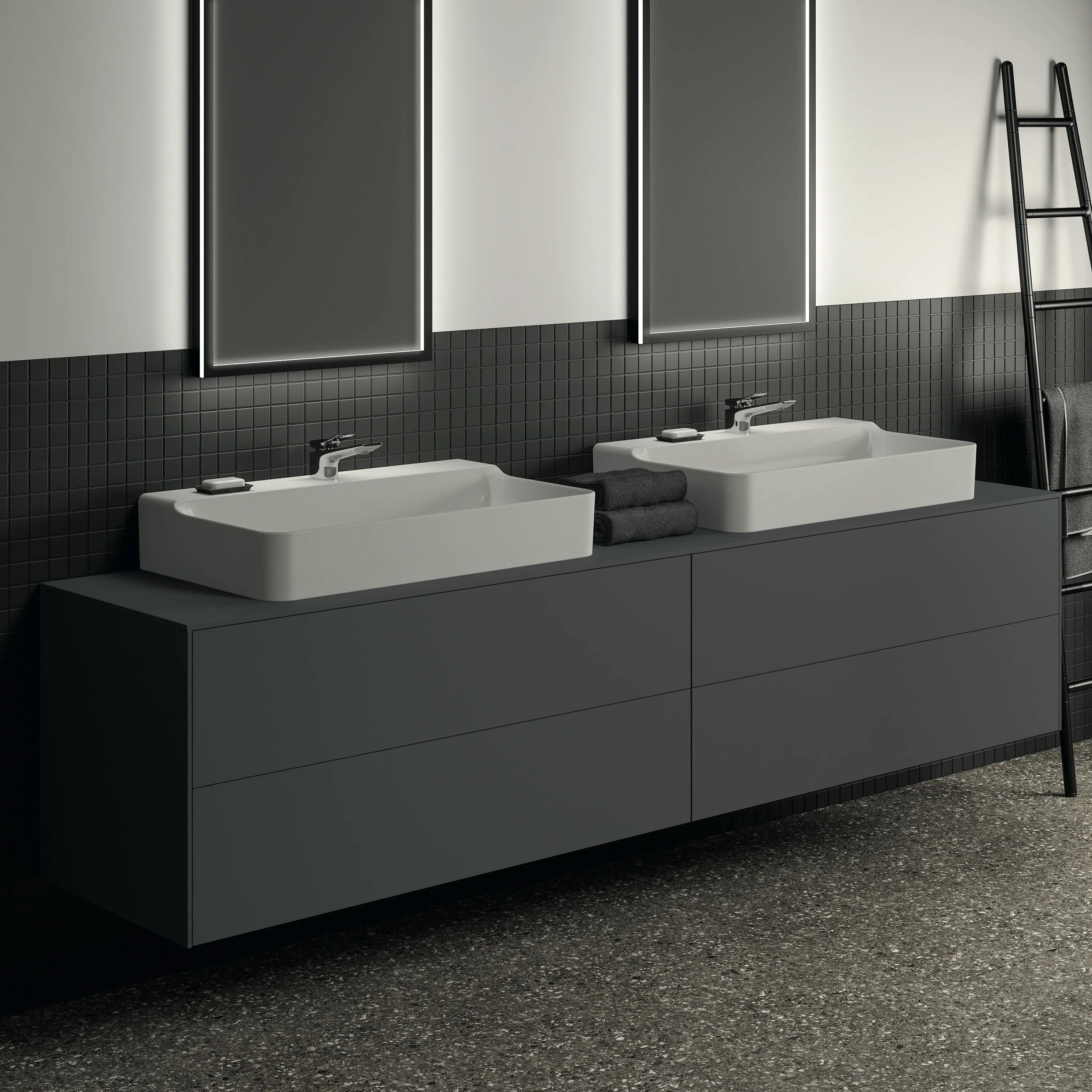 Ideal Standard Waschtischunterschrank Conca, 4 Auszüge, Anthrazit Ideal Standard Waschtischunterschrank Conca, 4 Auszüge, Anthrazit