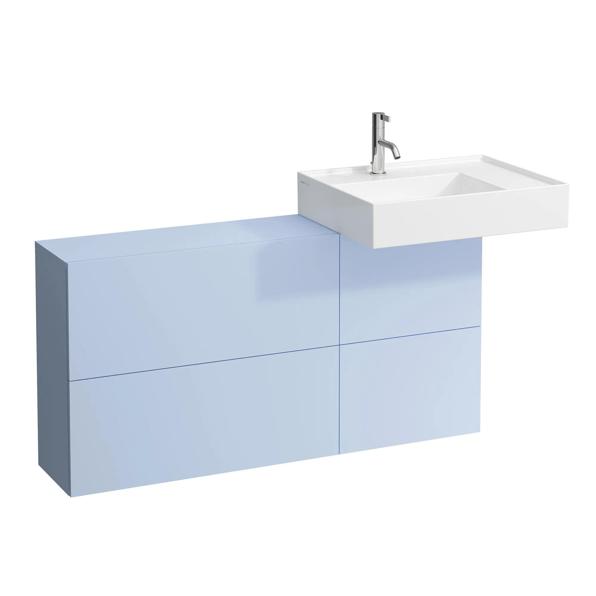 Laufen Waschtischunterbau „Kartell“ 270 × 610 × 1200 mm Graublau, rechts