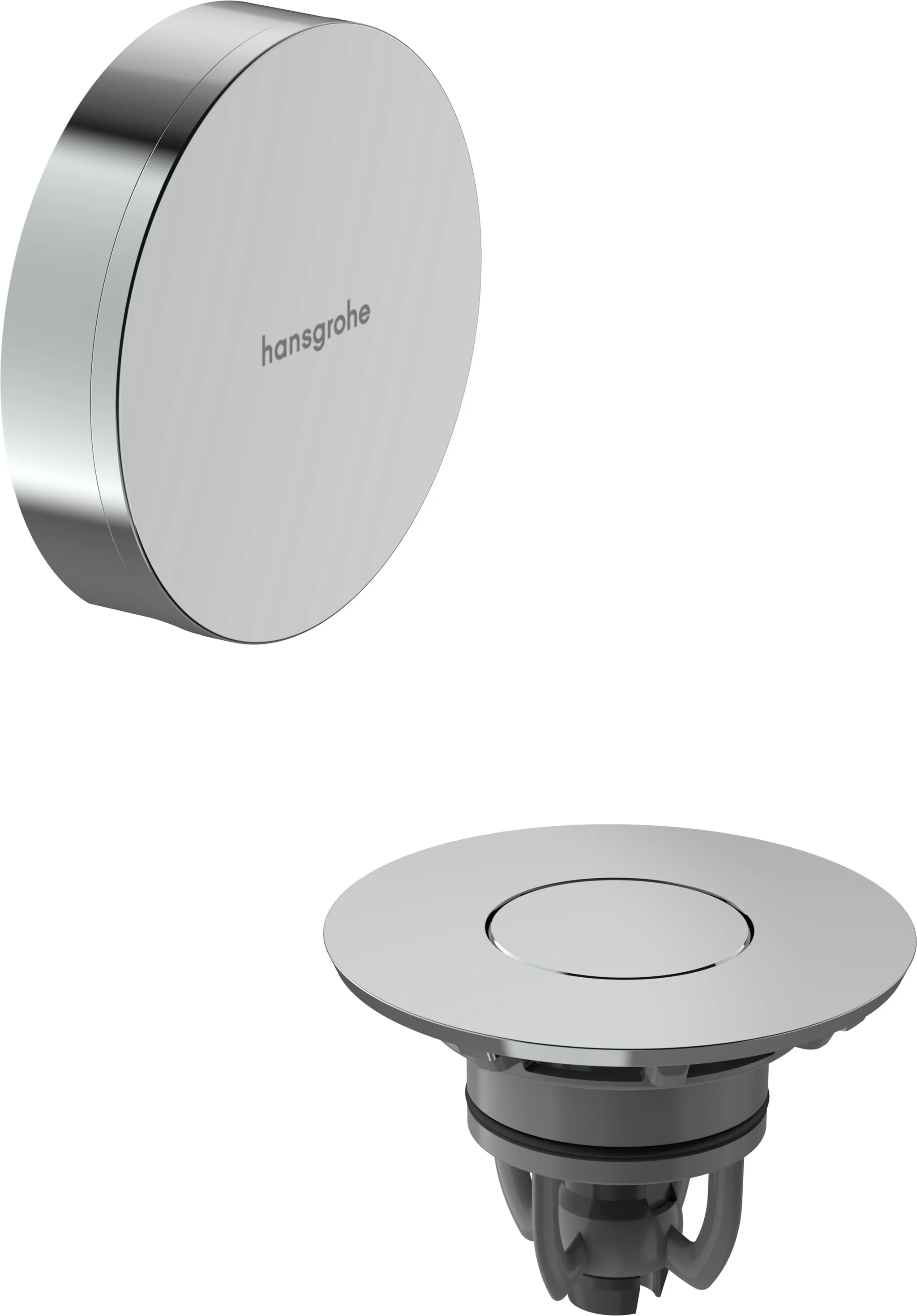 Flexaplus Fertigset chrom Ablauf- und Überlaufgarnitur, Oberfläche Deckel: Chrom, Oberfläche Rahmen: Chrom