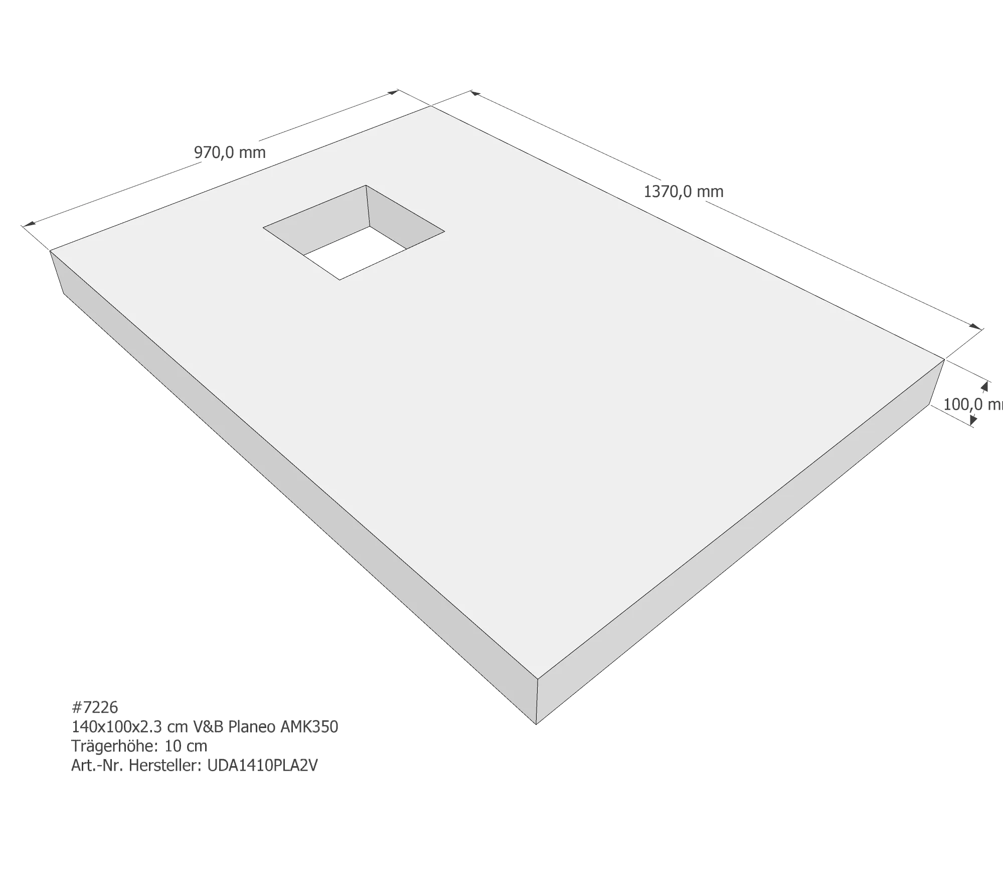 Duschwannenträger für Villeroy & Boch Planeo 140 × 100 × 2,3 cm Duschwannenträger für Villeroy & Boch Planeo 140 × 100 × 2,3 cm