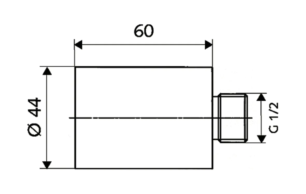 Verlängerung PETIT SC, DN 15 G 1/2 AG, DN 15 G 1/2 IG, Verlängerung um: 60 mm, chrom