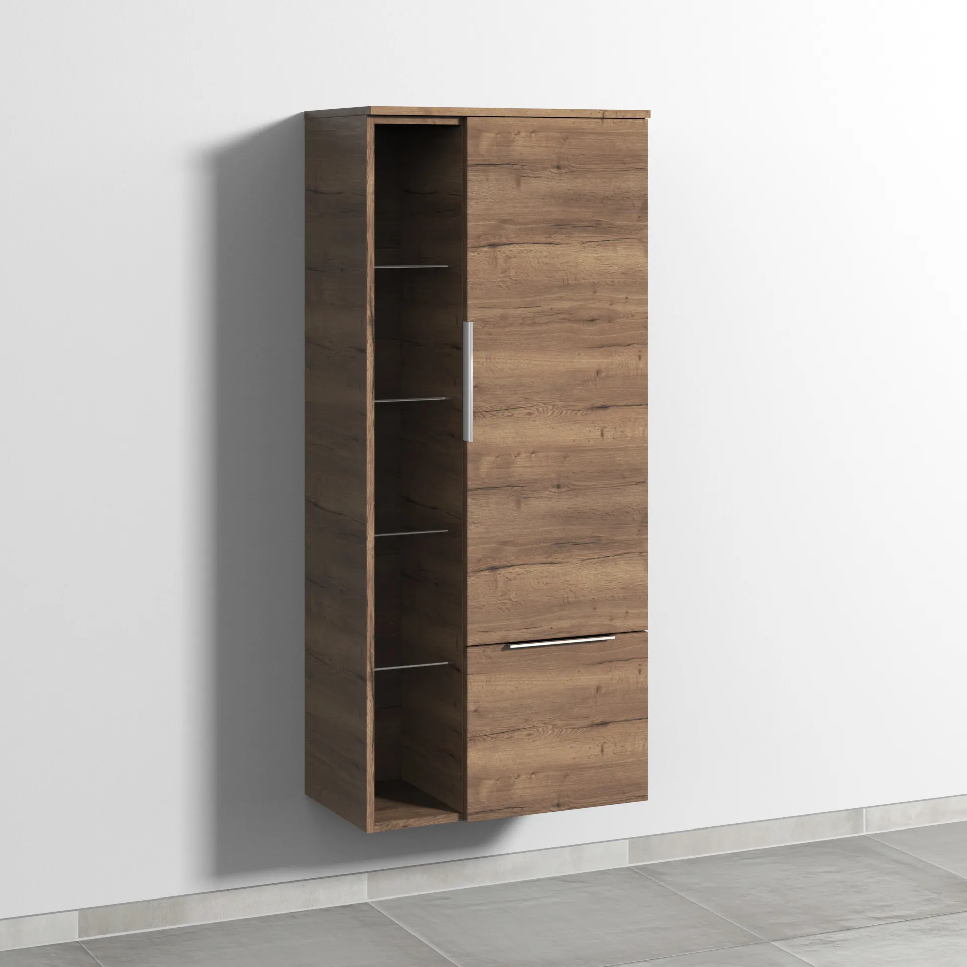 Sanipa Stauraumschrank „3way“ 600 × 1360 × 345 mm Anschlag rechts, in Eiche Tabak, Anschlag rechts