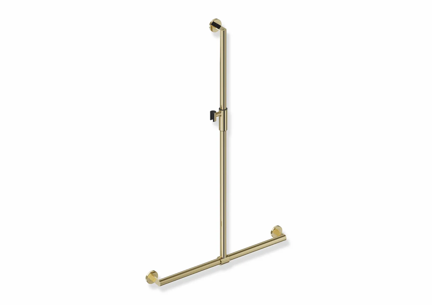Duschhandlauf mit verschiebbarer Brausehalterstange, Edelstahl, PVD, mit magnetischem Brausehalter, senkrechte Länge 1250 mm, waagerechte Länge 765 mm, D: 32 mm, in Farbe CK (Messing glänzend) Duschhandlauf mit verschiebbarer Brausehalterstange, Edelstahl, PVD, mit magnetischem Brausehalter, senkrechte Länge 1250 mm, waagerechte Länge 765 mm, D: 32 mm, in Farbe CK (Messing glänzend)