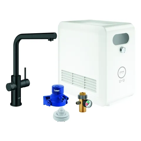 L-Auslauf Set Blue Professional 31326_2, mit Blue Einhand-Spültischbatterie mit Filterfunktion, Einlochmontage, Kühler/Karbonisator, Bluetooth 4.0, WIFI Datenkommunikation, herausziehbarer Mousseurauslauf L-Auslauf Set Blue Professional 31326_2, mit Blue Einhand-Spültischbatterie mit Filterfunktion, Einlochmontage, Kühler/Karbonisator, Bluetooth 4.0, WIFI Datenkommunikation, herausziehbarer Mousseurauslauf