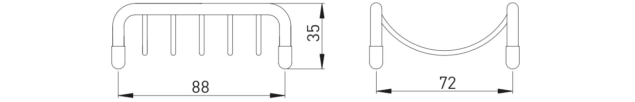 ASW Standseifenkorb chrom rechteckig 88x72mm Füße KS weiß ASW Standseifenkorb chrom rechteckig 88x72mm Füße KS weiß