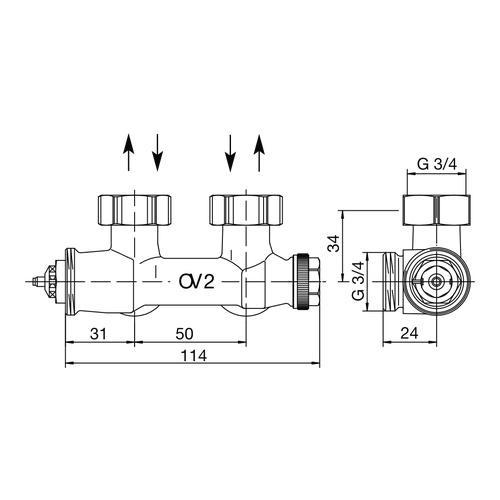 Oventrop Anschlussgarnitur Eckform „Multiblock T“ Oventrop Anschlussgarnitur Eckform „Multiblock T“