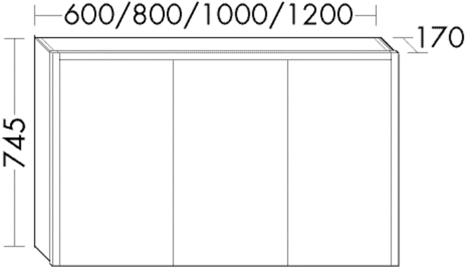 Spiegelschrank Devio von burgbad – 160 mm tief, 600 mm breit, 765 mm hoch mit beidseitig verspiegelten Spiegeltüren und LED-Aufsatzleuchte 4200 K