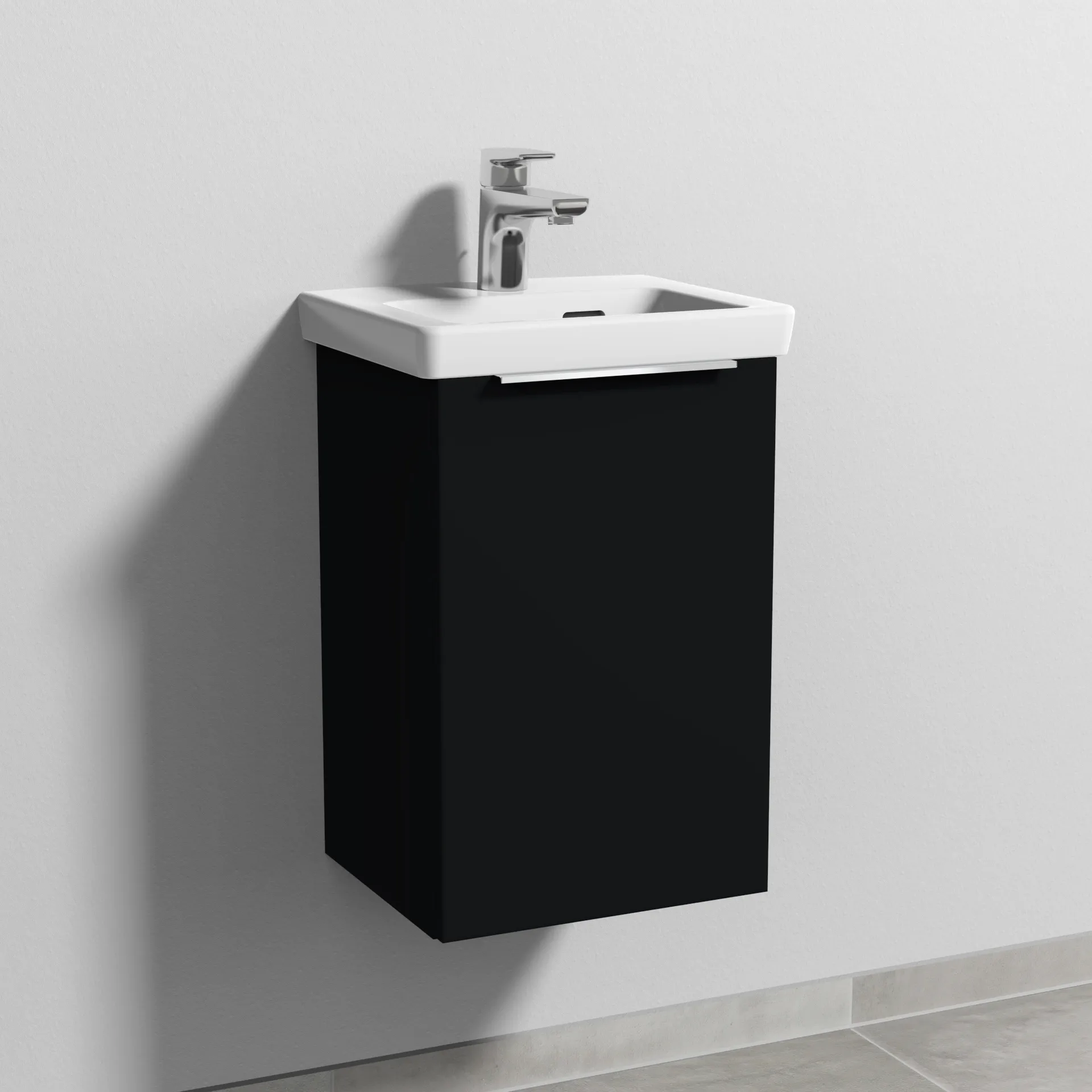 Sanipa Waschtischunterschrank „3way“ 335 × 517 × 293 mm in Schwarz (matt), Anschlag rechts